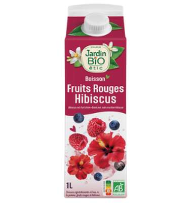 Boisson fruits rouges hibiscus BIO, Jardin BIO (1 L)