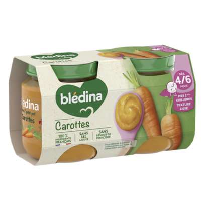 Mon 1er petit pot carottes - dès 4/6 mois, Blédina (2 x 130 g)