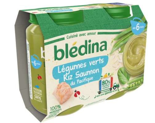 Pot salés légumes vert riz et saumon - dès 6 mois, Blédina (2 x 200 g)