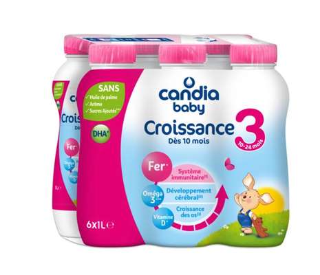 Lait de croissance 3 de 10 à 24 mois, Candia Baby (1 L x 6)