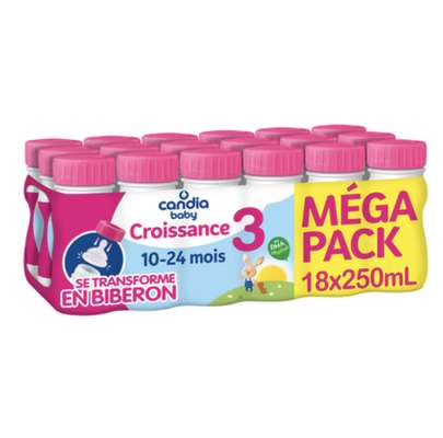 Lait 3ème âge jumbo pack - de 10 à 24 mois , Candia Baby (18 x 25 cl)