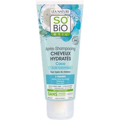 Après-shampoing cheveux hydratés Coco BIO, So'Bio Etic (200 ml)