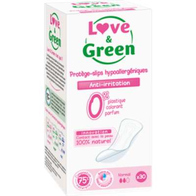 Protège slips hypoallergéniques, Love & Green (x 30)