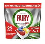 Tablette Lave-Vaisselle Platinum Plus All In One Technologie Anti-Terne Citron, Fairy (x 25)