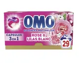 Lessive capsules 3en1 rose & lilas blanc, Omo (x 29 doses, 502 g)