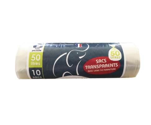 Sac poubelle tri sélectif transparent, Poubel'sak (10 x 50 L)