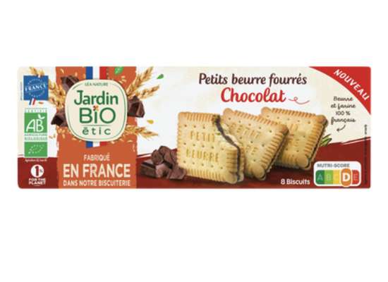Petits beurres fourrés au chocolat BIO, Jardin Bio (197 g)