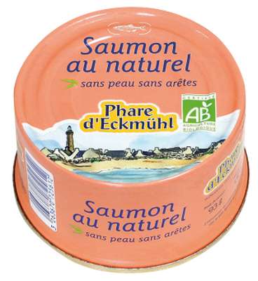 Saumon au naturel, en boîte 1/6, Phare d'Eckmuhl (132 g)