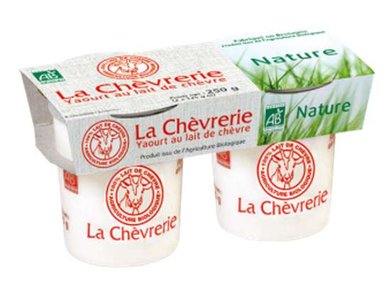 Yaourt nature au lait de chèvre BIO, La Chèvrerie (2 x 125 g)