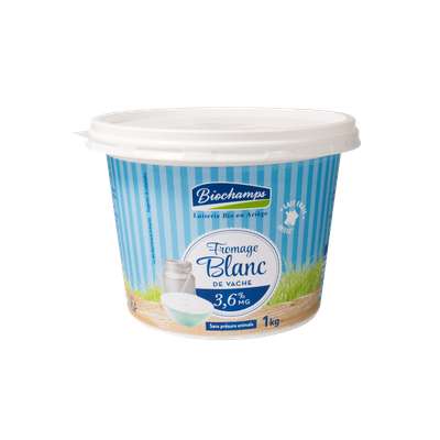 Fromage blanc de vache 3.6% MG BIO, Biochamps (1 kg)