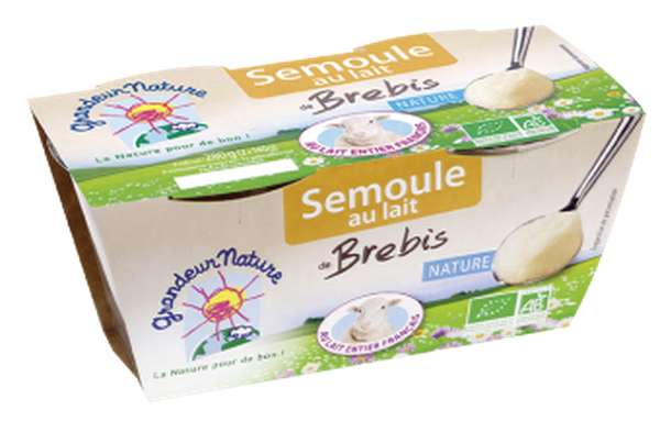 Semoule au lait de brebis nature BIO, Grandeur Nature (x 2, 280 g)