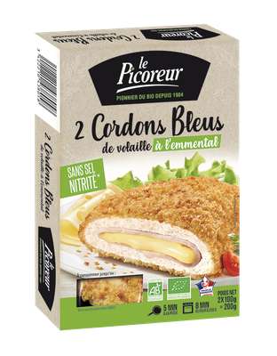 Cordon Bleu de volaille à l'emmental fondu BIO, Le Picoreur (x 2, 200 g)