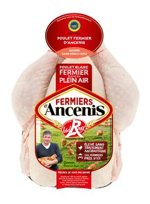 Poulet fermier blanc d'Ancenis (environ 1.3 - 1.5 Kg)
