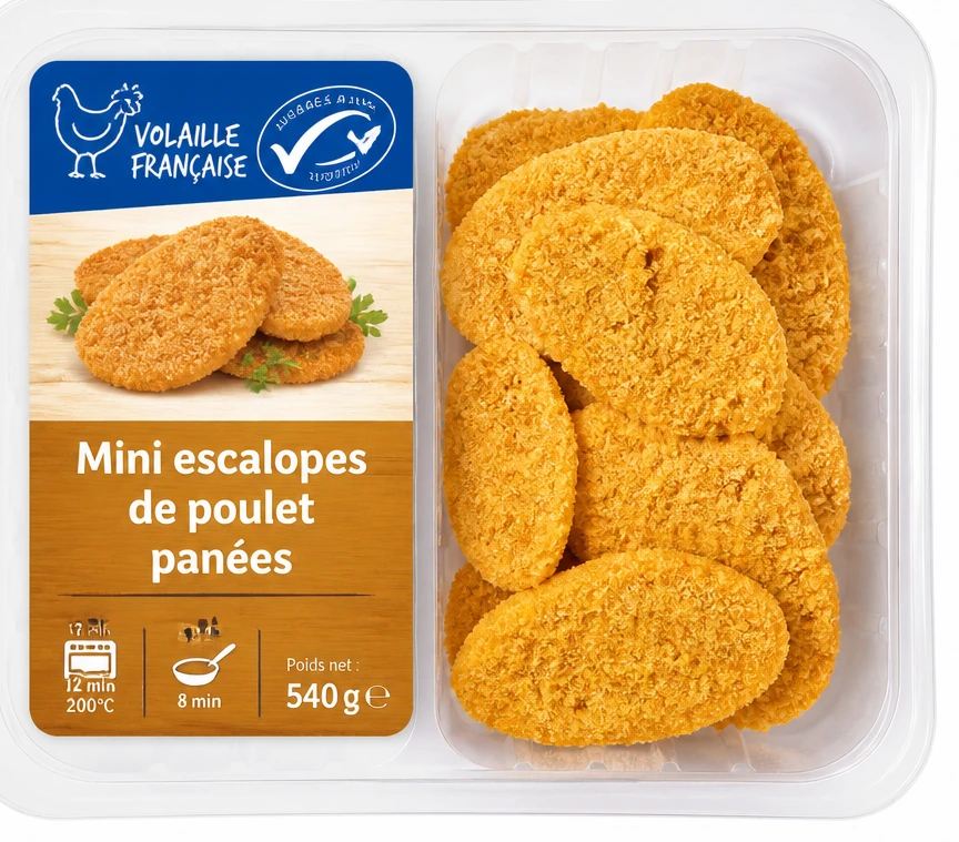 Mini escalopes de poulet panées