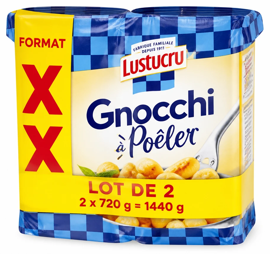 Lustucru Gnocchi à poêler lot de 2