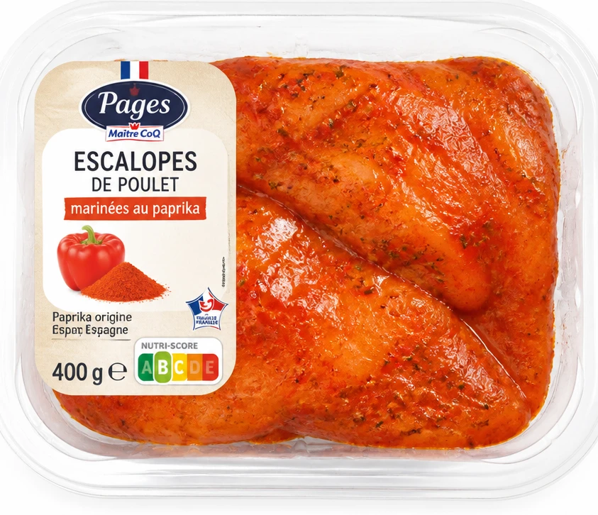 Escalopes de Poulet marinées au paprika