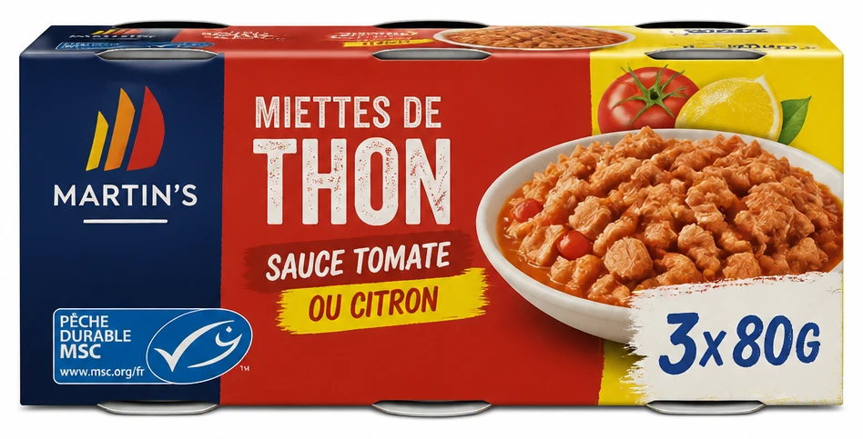 Martins Miettes de Thon sauce tomate ou citron