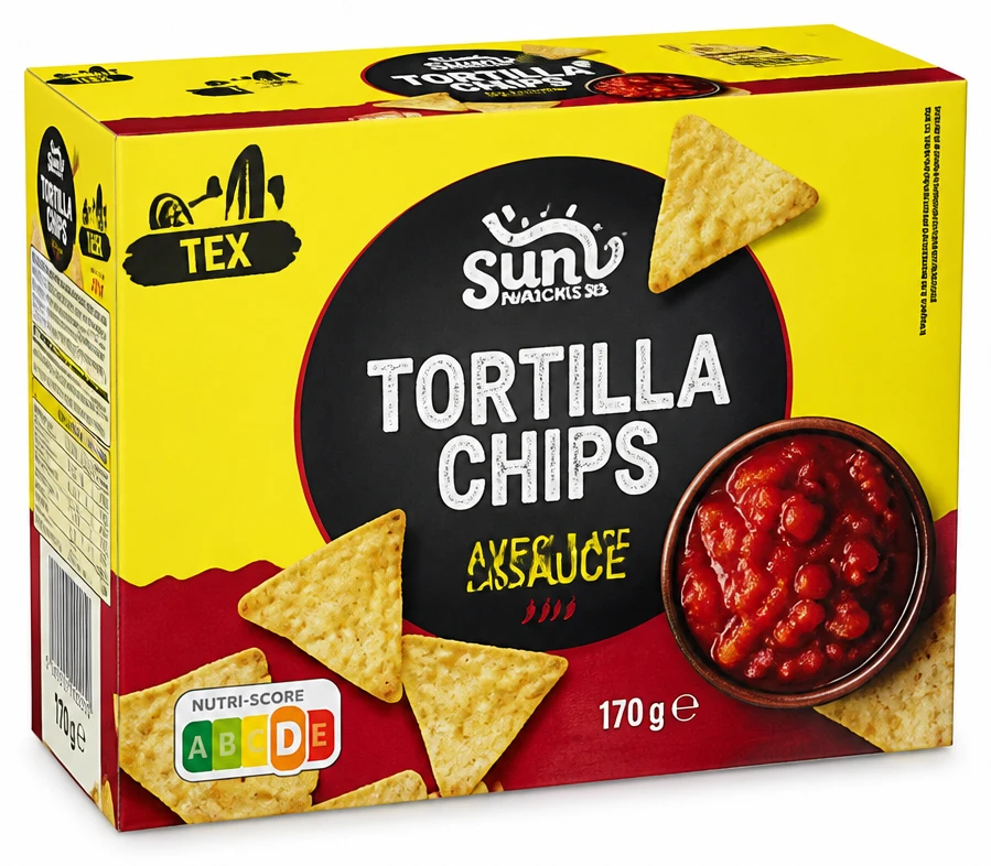Sun Snacks Chips de tortillas avec la sauce