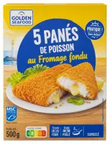 Golden Seafood 5 panés de poisson au fromage fondu
