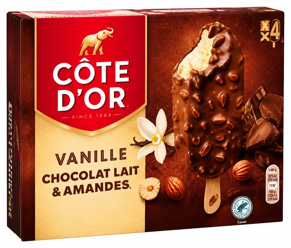 Côte d Or 4 Bâtonnets Vanille