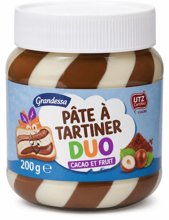 Grandessa Pâte à tartiner duo cacao et fruit