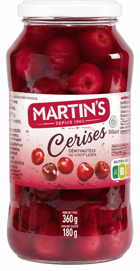 Martin's Cerises dénoyautées au sirop léger