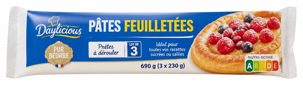 Daylicious Lot de 3 pâtes feuilletées
