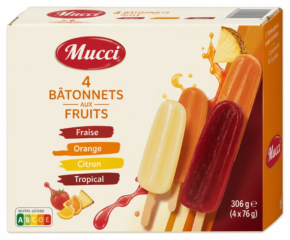 Mucci 4 bâtonnets aux fruits