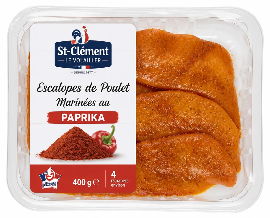 St-Clément le Volailler Escalopes de Poulet Marinées au paprika