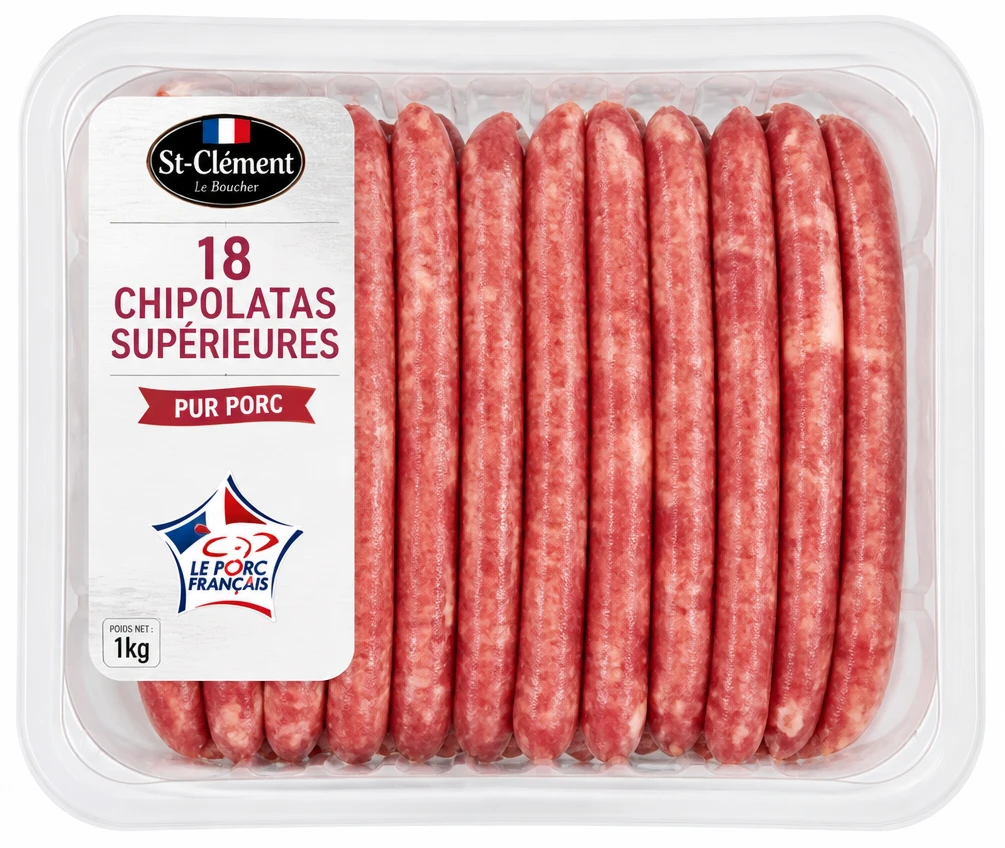 St-Clément Le Boucher 18 Chipolatas Supérieures