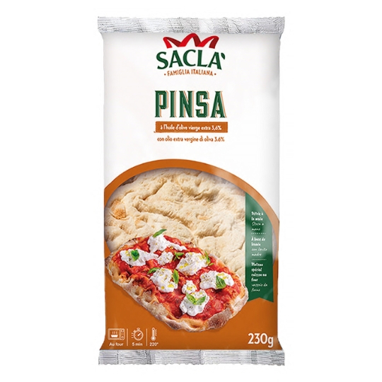 Pâtes alimentaires Base pour Pizza à l'huile d'Olive Vierge Extra PINSA SACLA