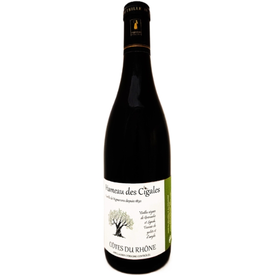 Vin Rouge AOC Côtes du Rhône Vieilles Vignes de Grenache et Syrah HAMEAU DES CIGALES