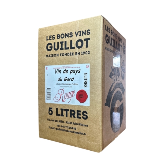 Vin Rouge IGP du Gard 12.5% LES BONS VINS GUILLOT