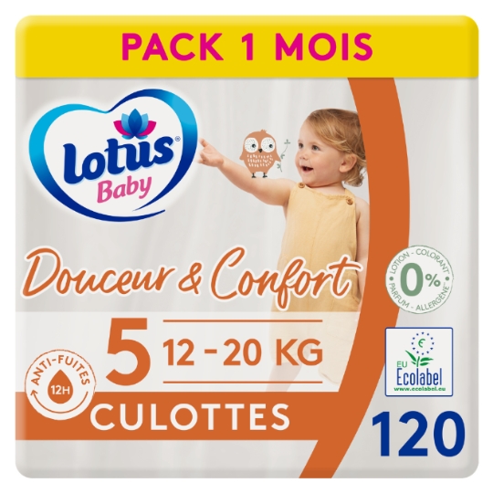 Couches-Culottes Taille 5 12-20kg Douceur Naturelle LOTUS BABY LOTUS BABY