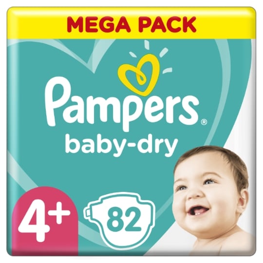 Couches Bébé Taille 4+ 10-15kg Mega Pack Baby Dry PAMPERS PAMPERS
