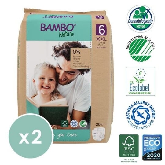 T6  - Lot De 36 Culottes D'apprentissage Jetables Bambo Nature -  Taille 6 - 18+ Kg BAMBO NATURE