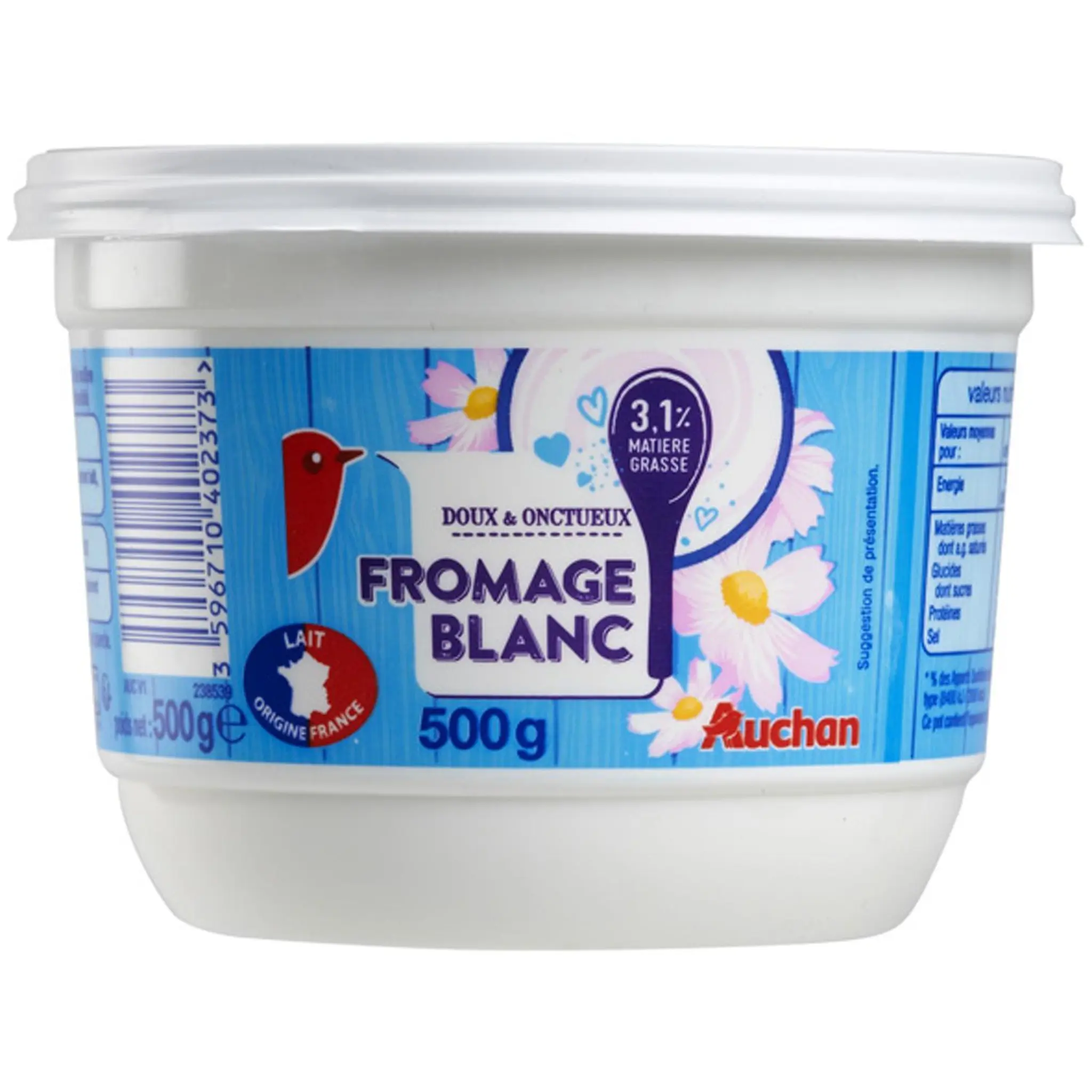 AUCHAN Fromage blanc 3.1%
