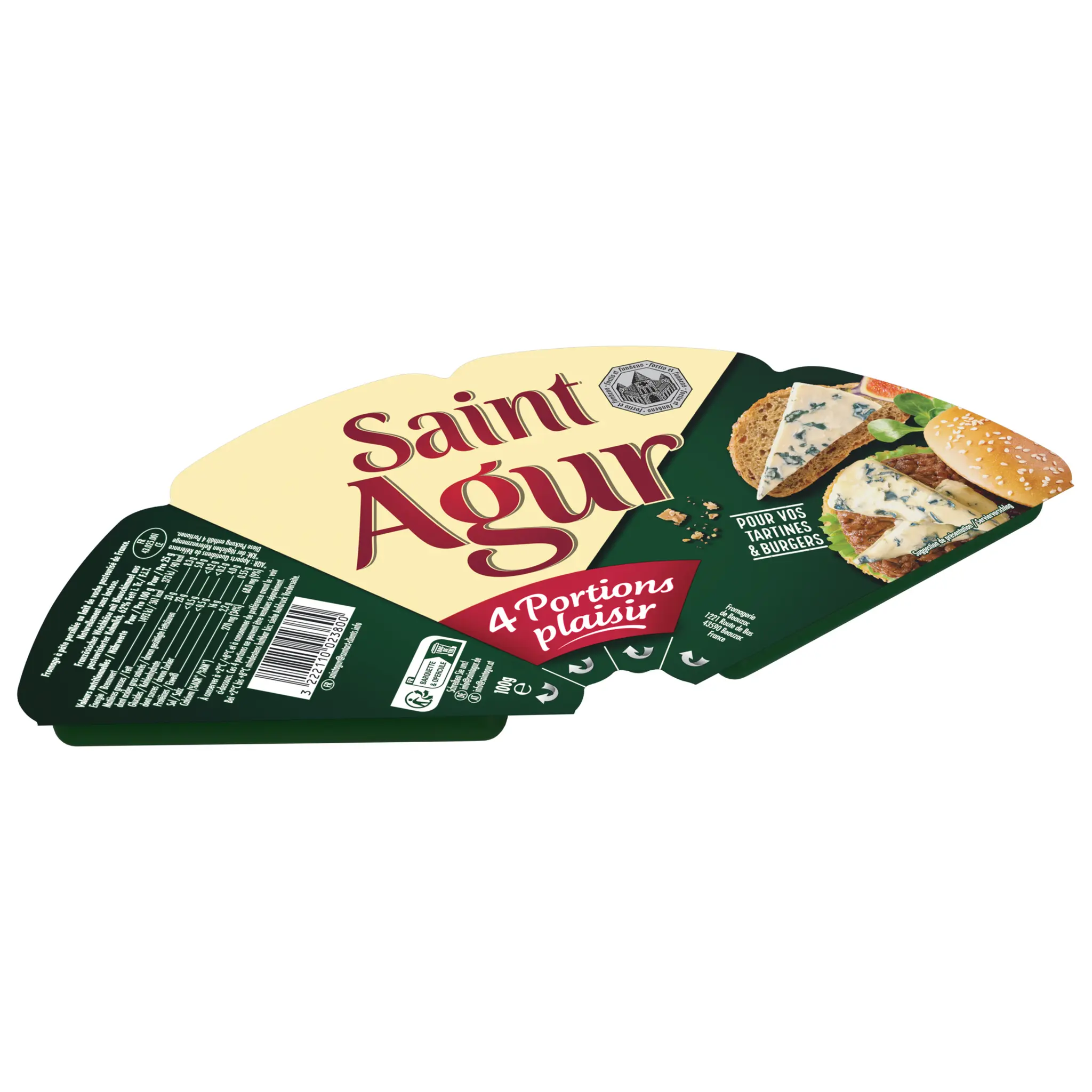 SAINT AGUR Fromage à pâte persillée en portion