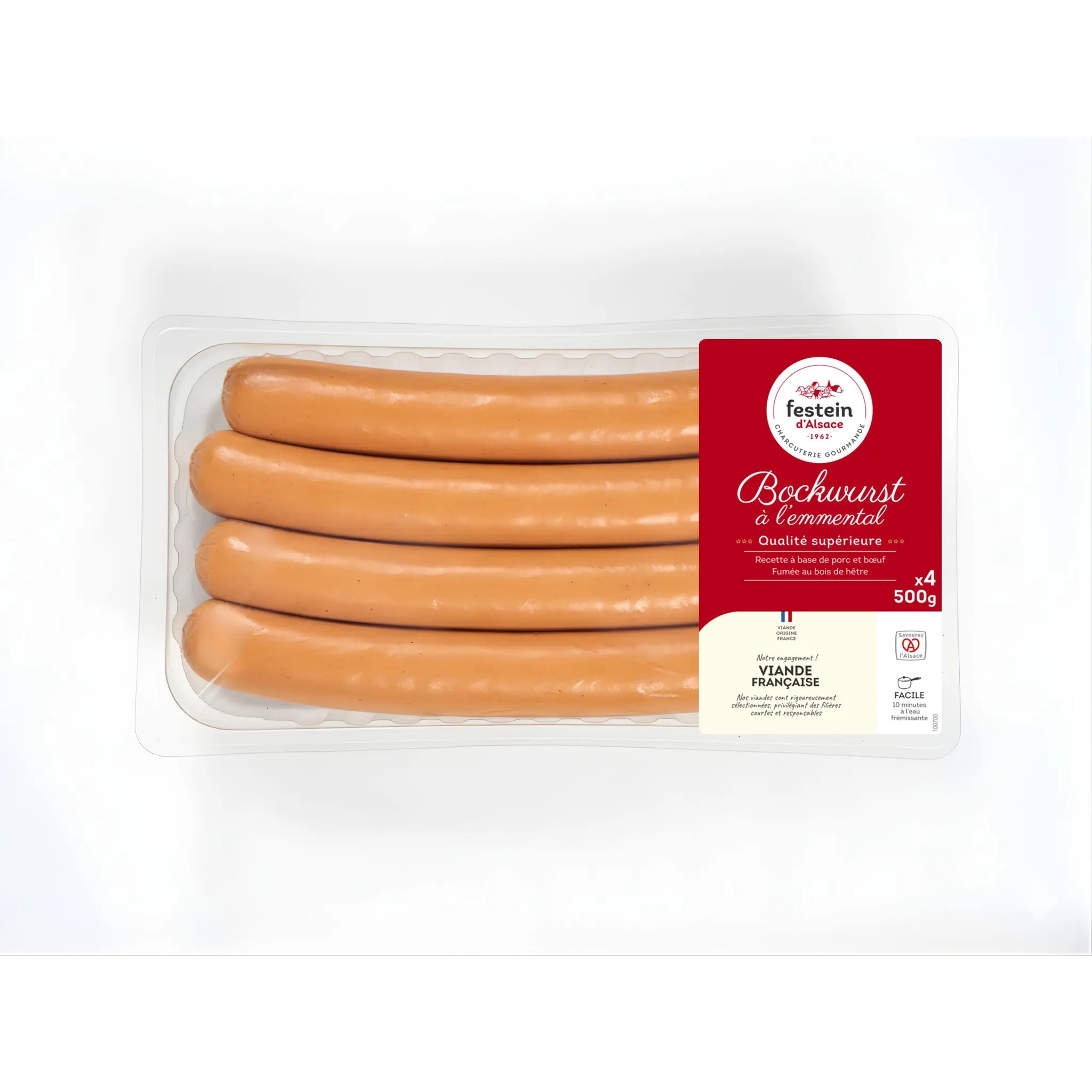 FESTEIN D'ALSACE Bockwurst saucisses au fromage
