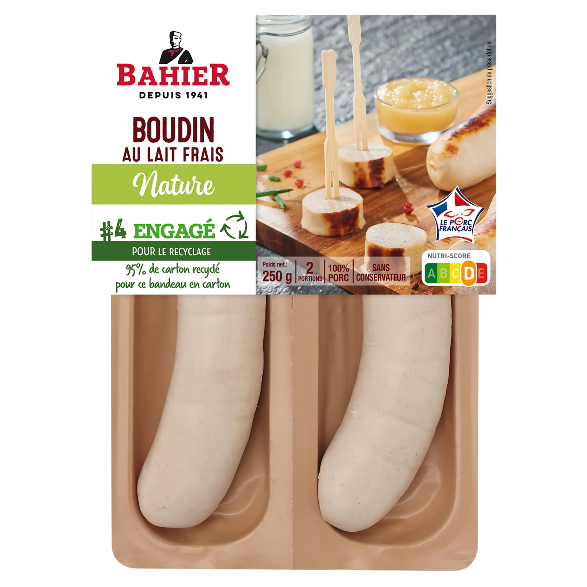 BAHIER Boudin au lait frais nature