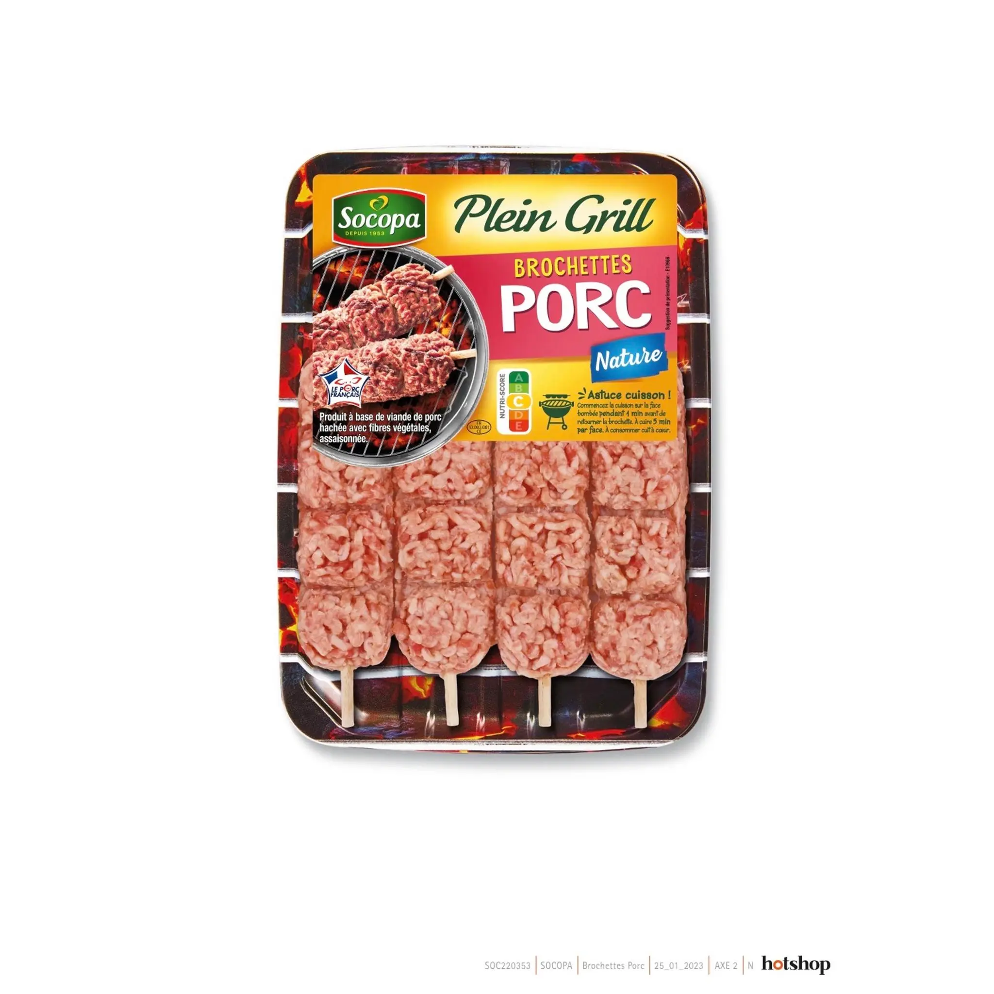 SOCOPA Plein grill brochette de porc nature