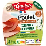 LE GAULOIS Jambon de poulet façon rôtisserie 100% cuisse sans nitrite