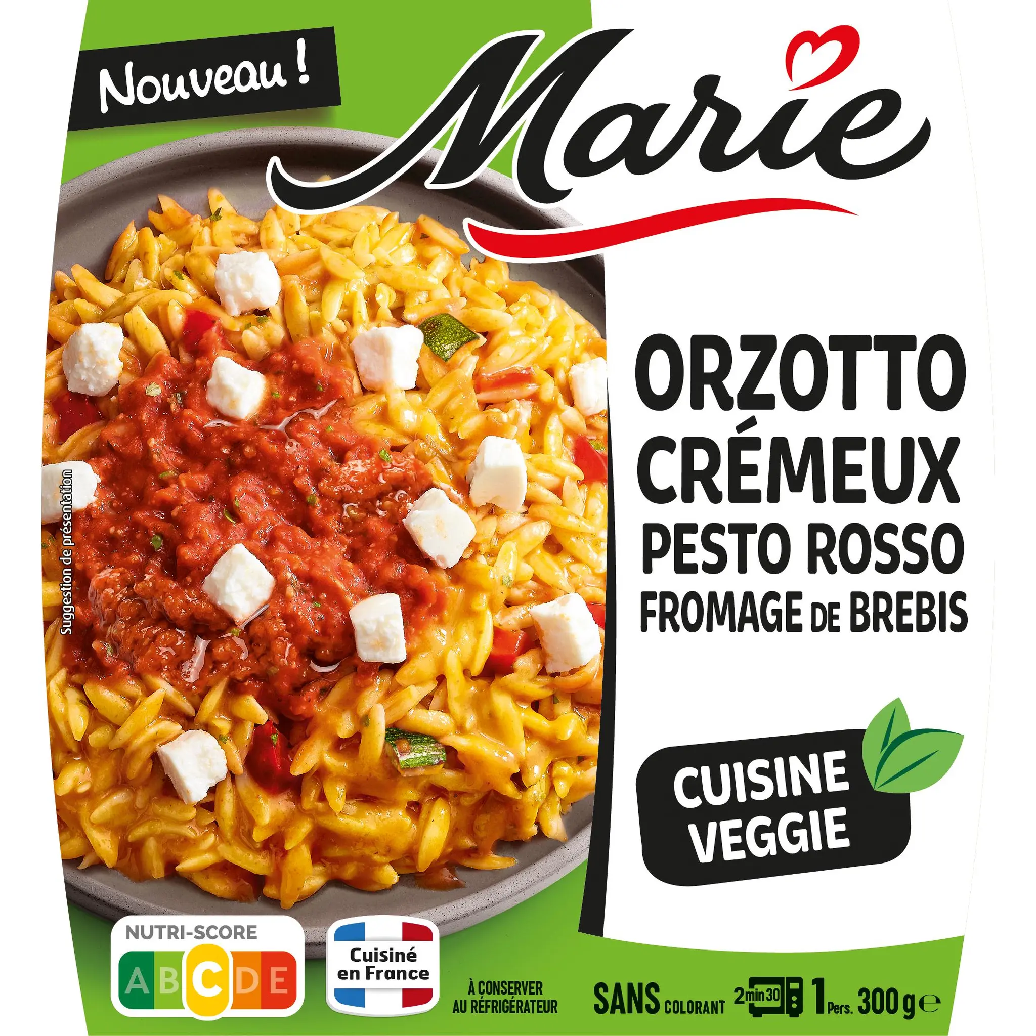 MARIE Orzotto crémeux pesto rosso et fromage de brebis