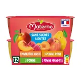 MATERNE Coupelles compotes multivariétés sans sucres ajoutés