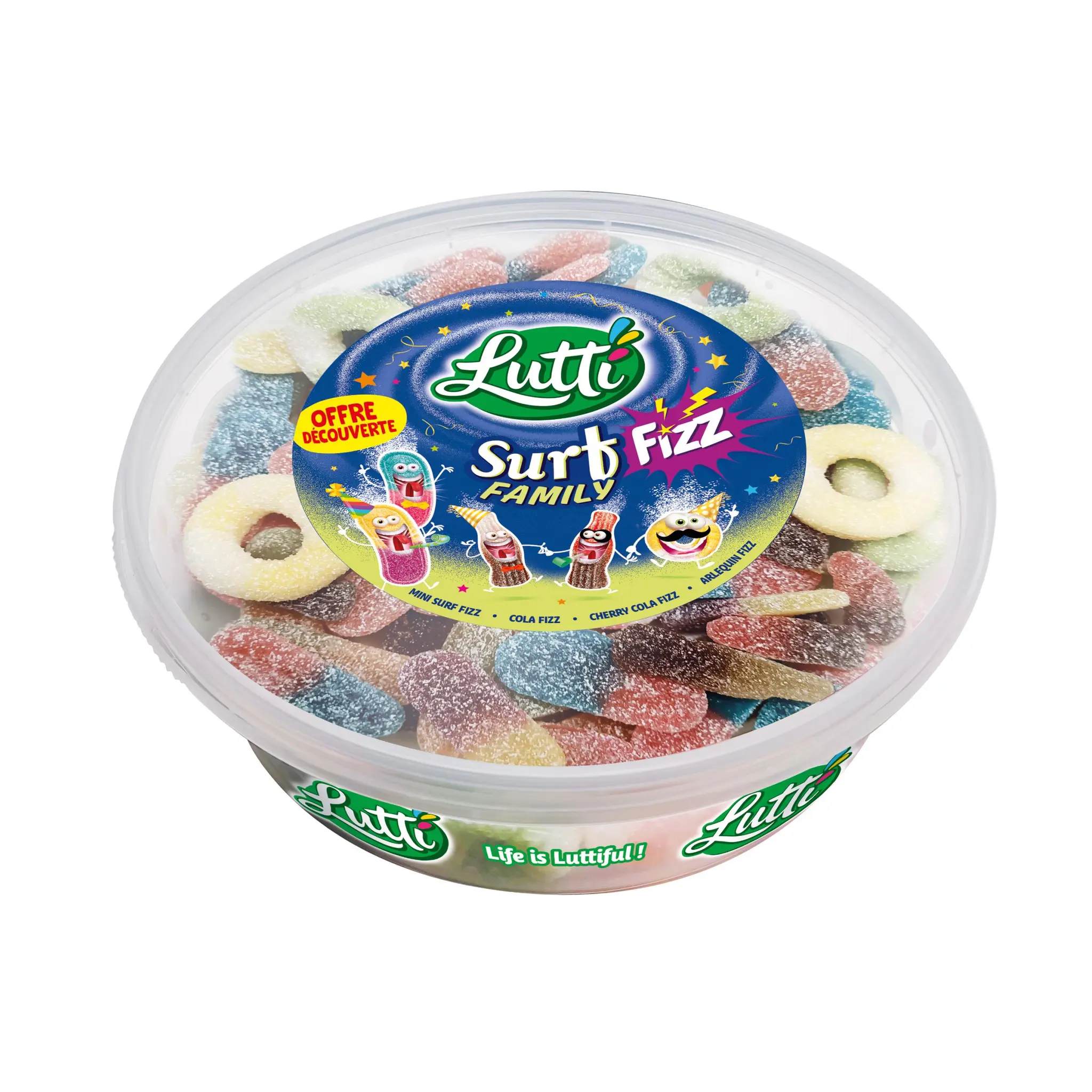 LUTTI Bonbons surf family gélifiés aux fruits