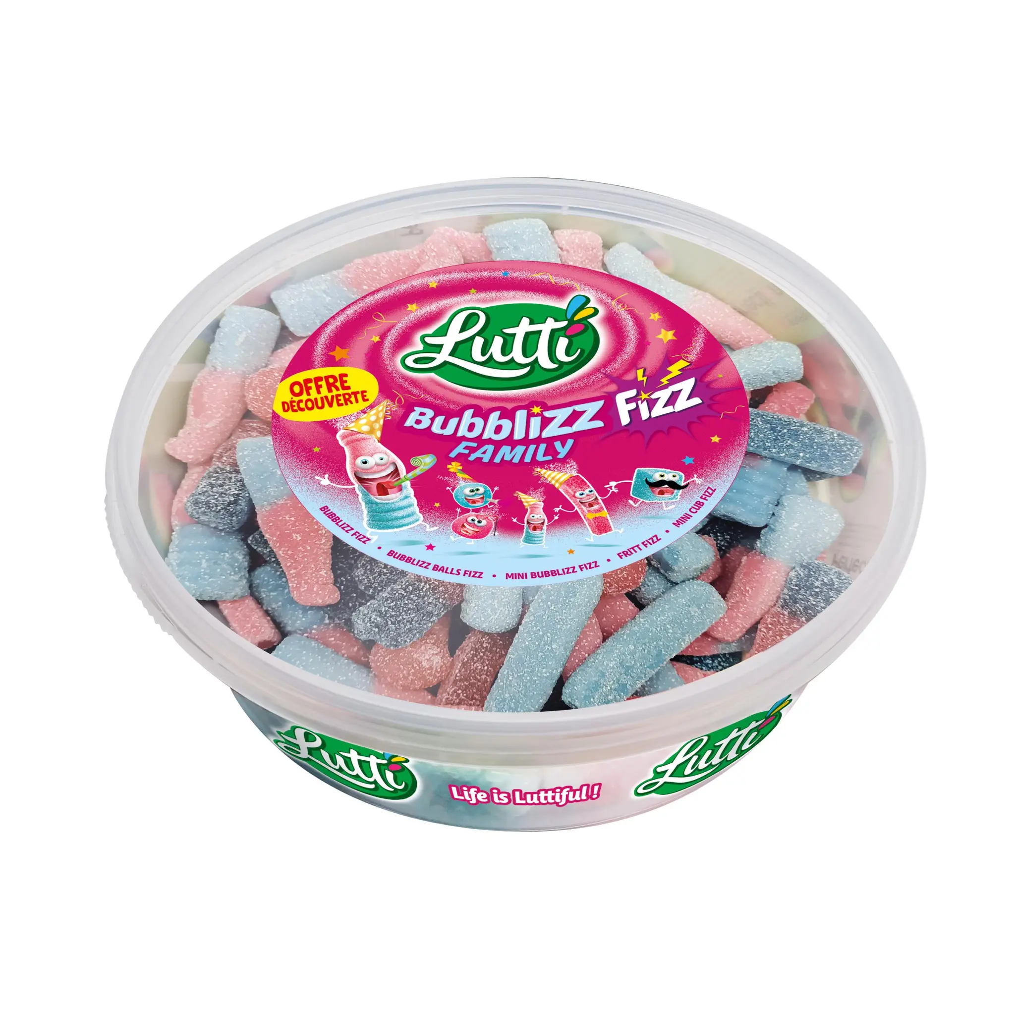 LUTTI Bonbons gélifiés goût bubble gum