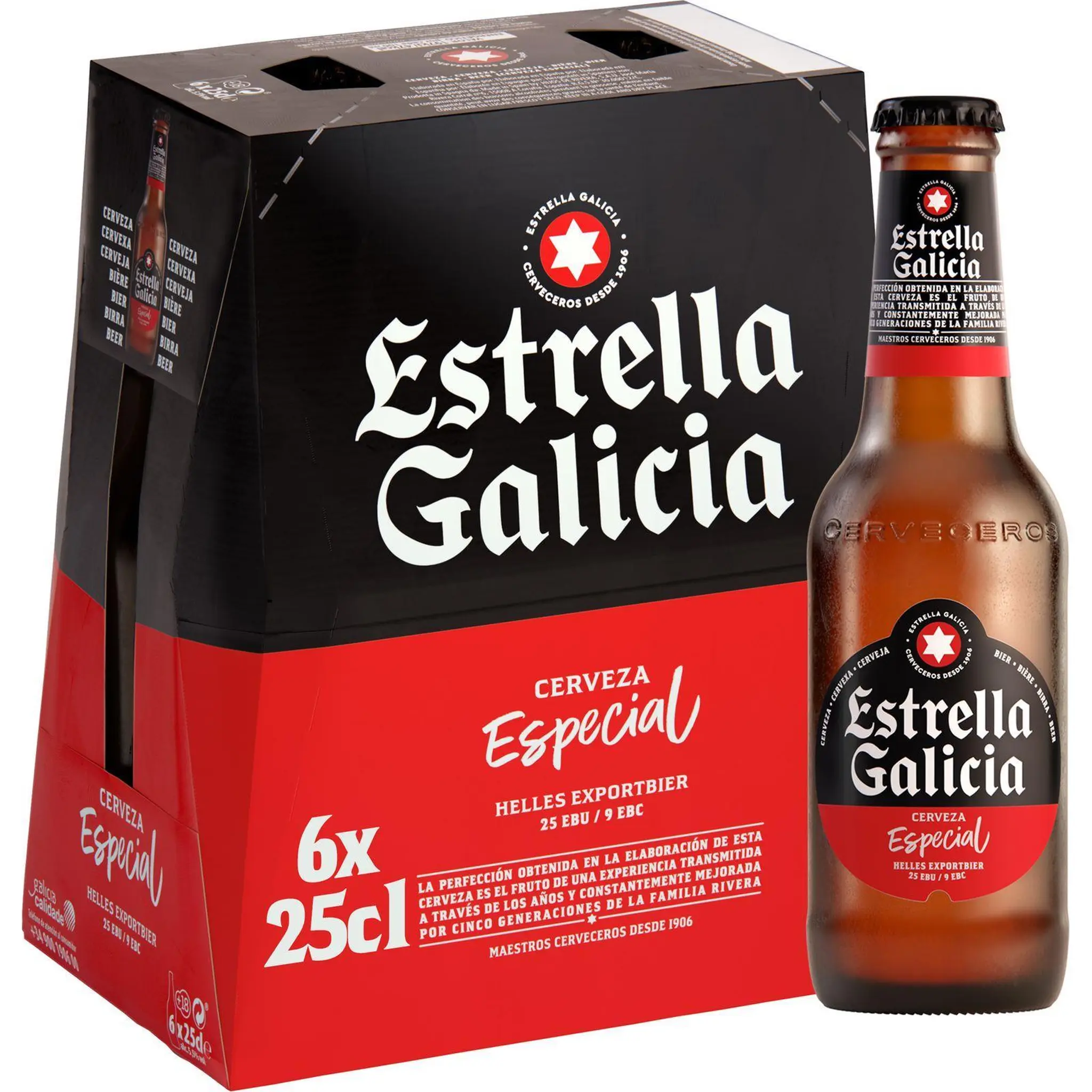 ESTRELLA Galicia bière blonde 5.4% bouteilles