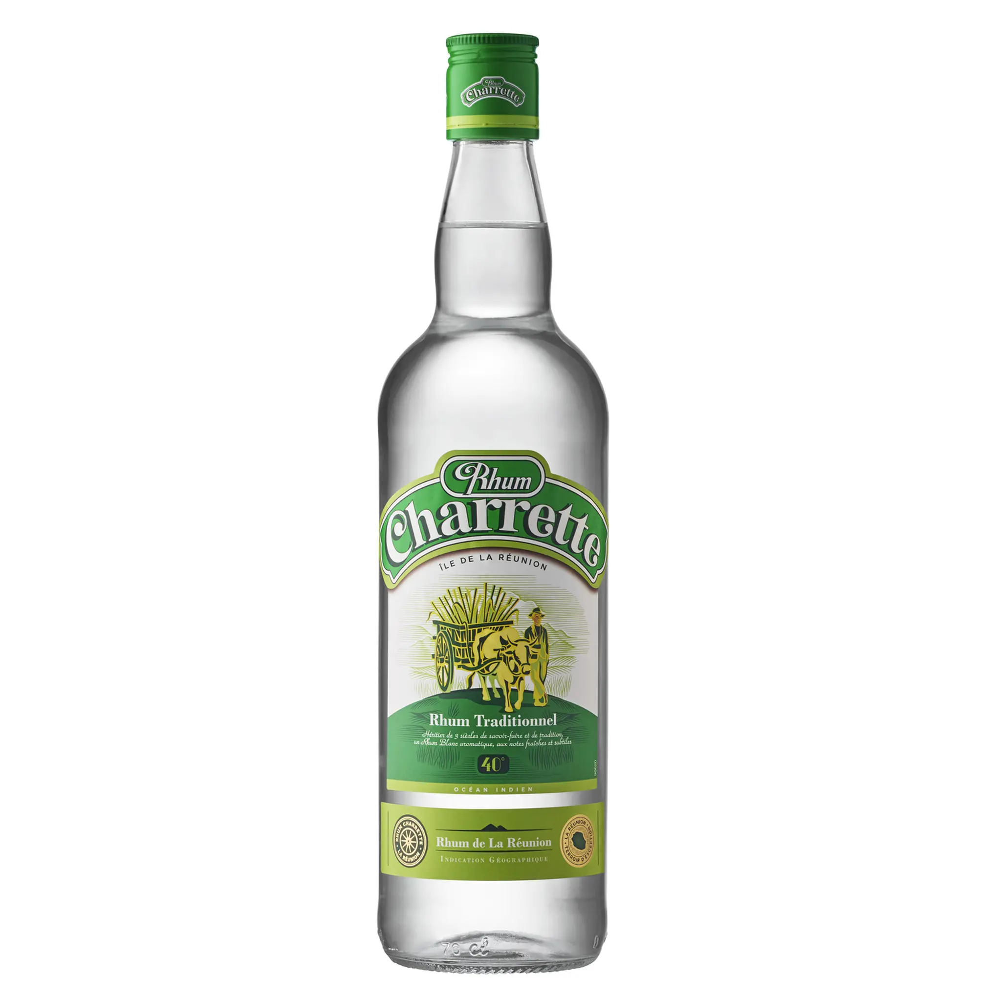 CHARRETTE Rhum blanc traditionnel de la Réunion 40%