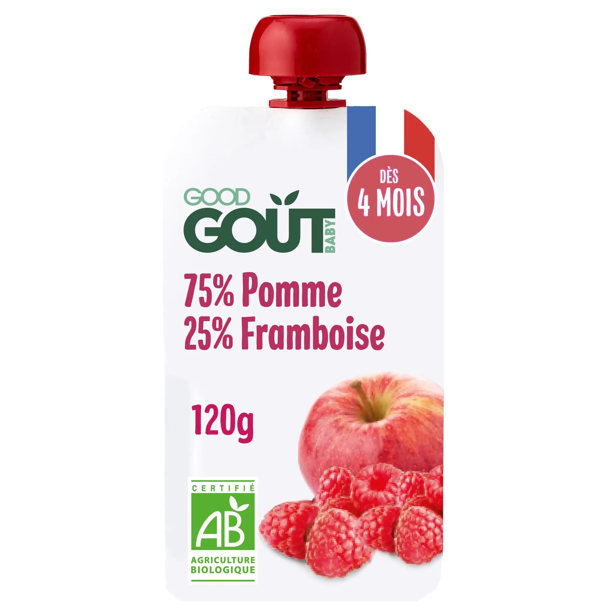 GOOD GOUT Gourde dessert pomme et framboise bio dès 4 mois