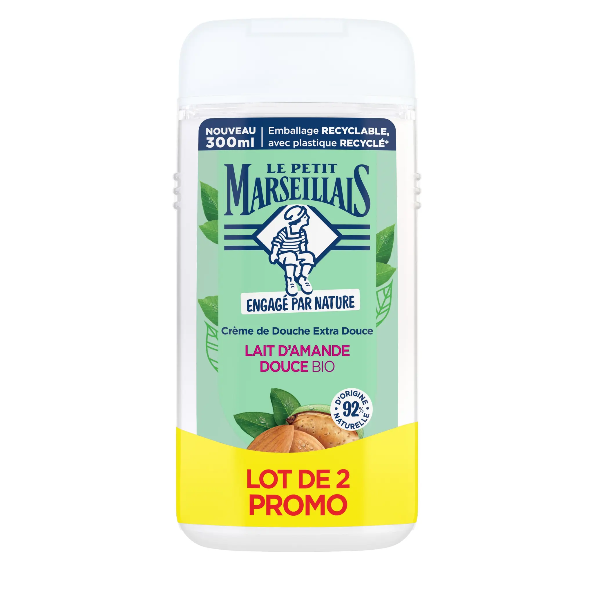 LE PETIT MARSEILLAIS Crème de douche extra douce au lait d'amande douce bio